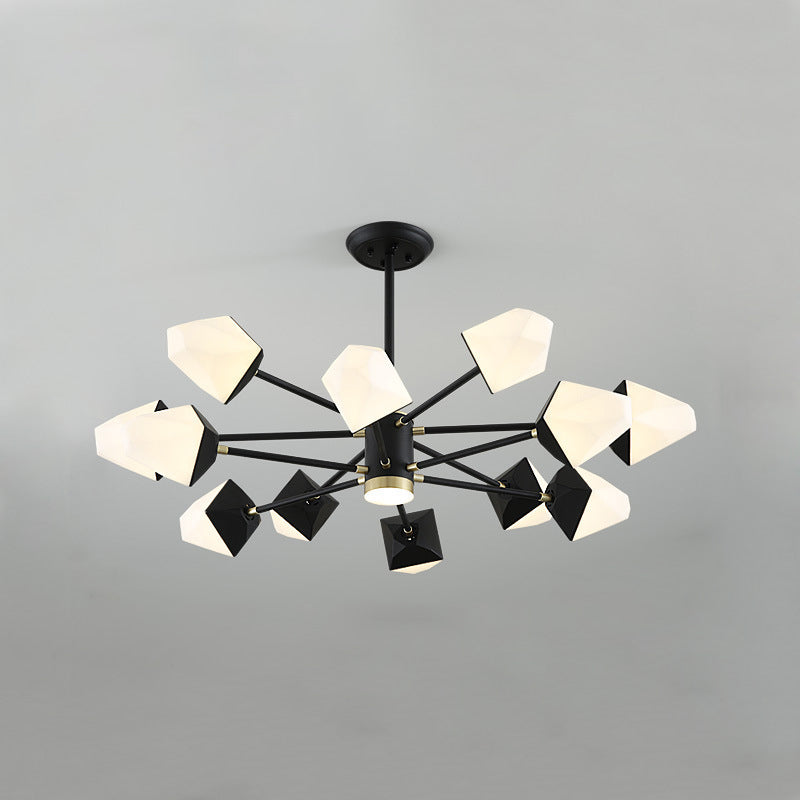 Gemstone-Inspired Led Chandelier For Dining Room - Acrylic Suspension Pendant Light