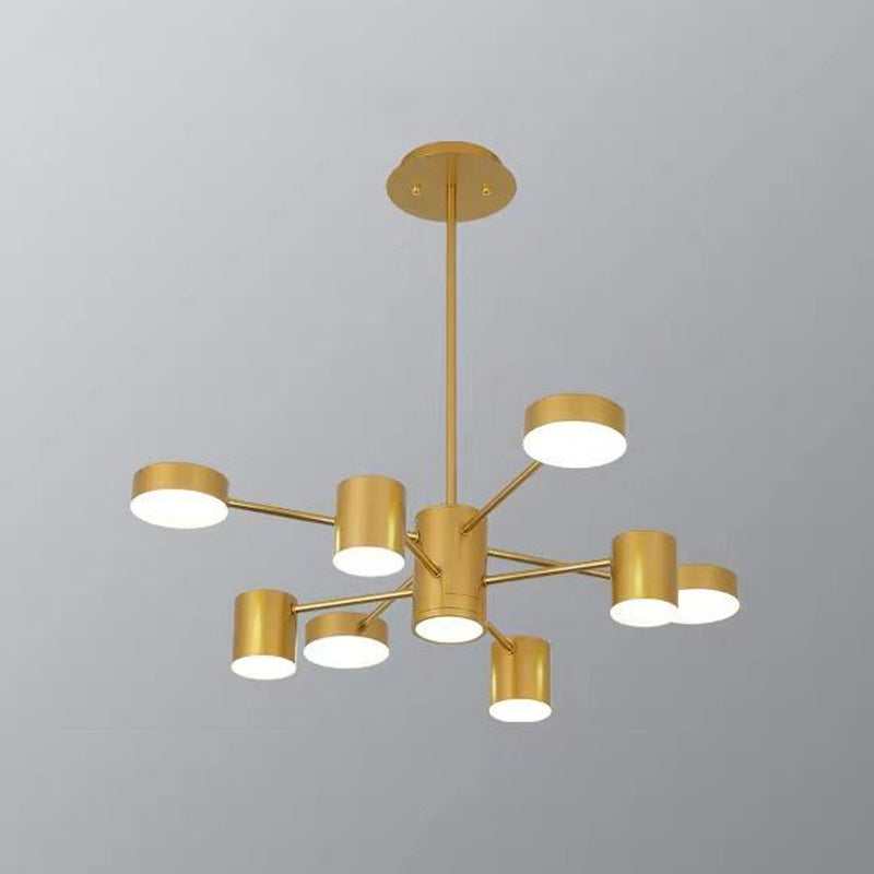 Starburst Led Living Room Chandelier - Minimalist Metallic Pendant Light