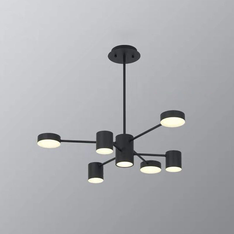 Starburst Led Living Room Chandelier - Minimalist Metallic Pendant Light 6 / Black