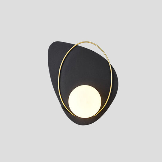 Modern Metallic Petal Wall Sconce - Stylish Single Living Room Light Fixture Black / Left