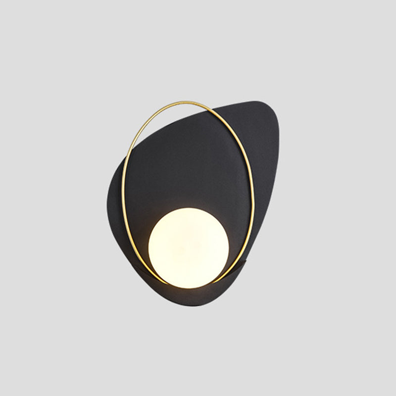 Modern Metallic Petal Wall Sconce - Stylish Single Living Room Light Fixture Black / Right