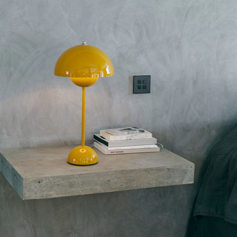 Bud Shaped Metallic Table Lamp With 2 Heads - Postmodern Style Nightstand Lighting Yellow