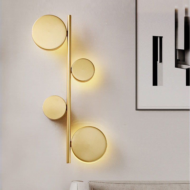 Modern Metallic Circle Wall Mount Led Lighting For Living Room