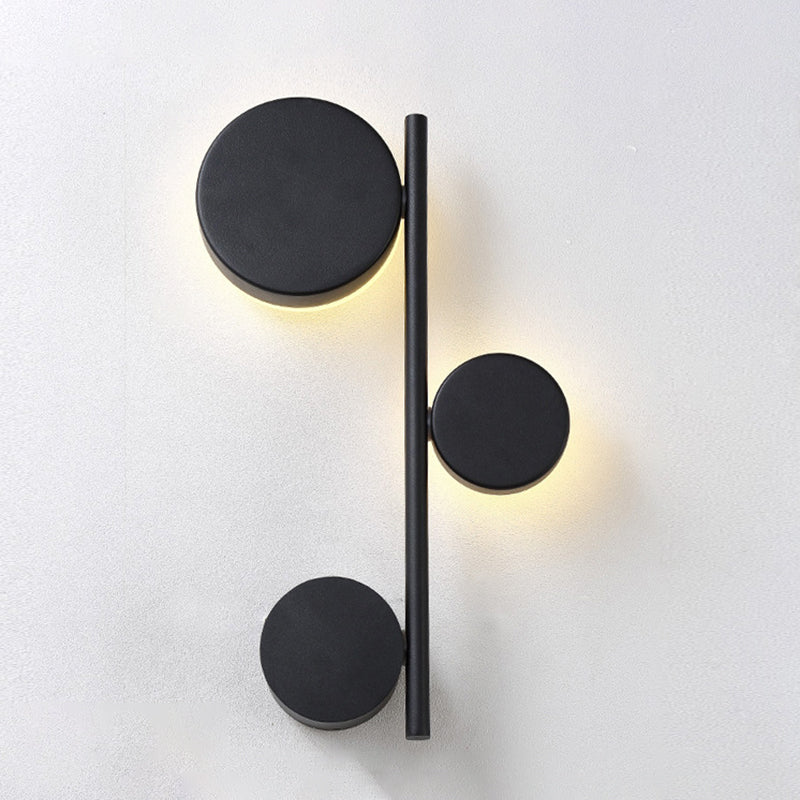 Modern Metallic Circle Wall Mount Led Lighting For Living Room 3 / Black