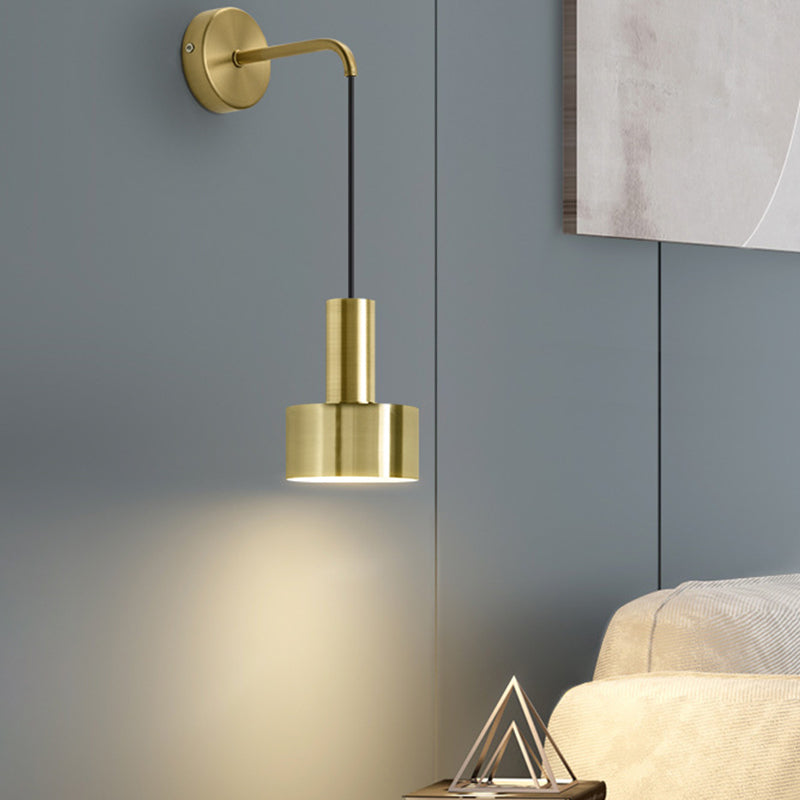 Modern Grenade Shaped Wall Lamp - Metallic Single Bedside Lighting Fixture Gold / A