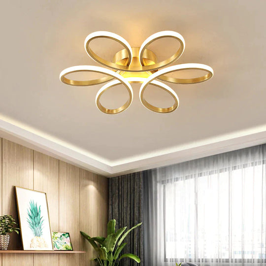 Nordic Fancy Bedroom Copper Ceiling Lamp