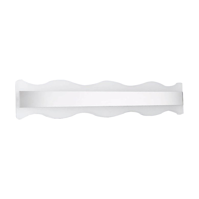 Modern Acrylic Wave Vanity Lighting - Led 16/20 Wide White Sconce Light Fixture White/Warm