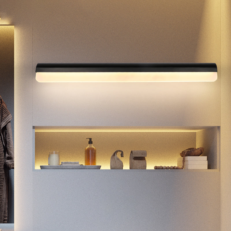 Contemporary Led Vanity Wall Sconce In White/Black Acrylic - 16/19.5/23.5 Wide
