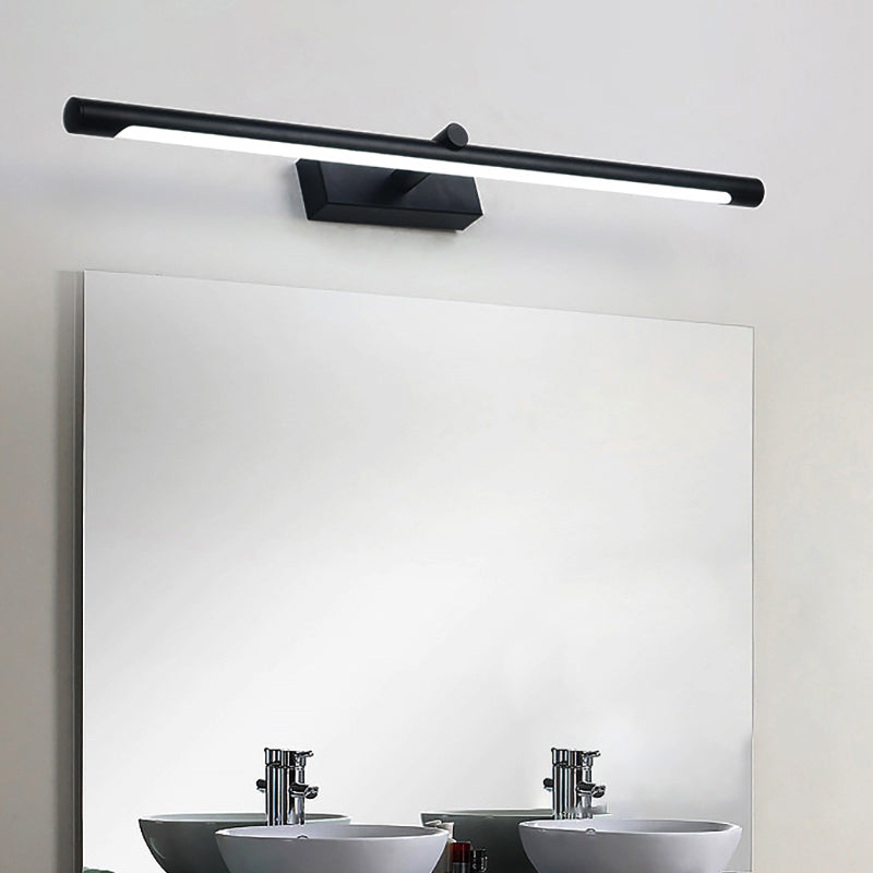 Modern Metal Vanity Wall Sconce With Led Lighting White/Black Finish In Various Widths And Light
