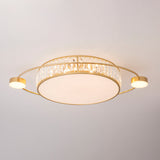 Led Flush Ceiling Light With Clear Crystal Design For Corridors