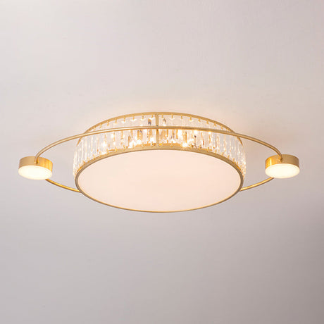 Led Flush Ceiling Light With Clear Crystal Design For Corridors