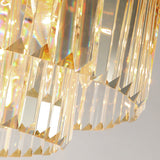 Minimalist Gold Crystal Flush Mount Lighting Fixture For Living Room
