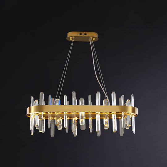 Modern Gold Geometric Led Crystal Chandelier