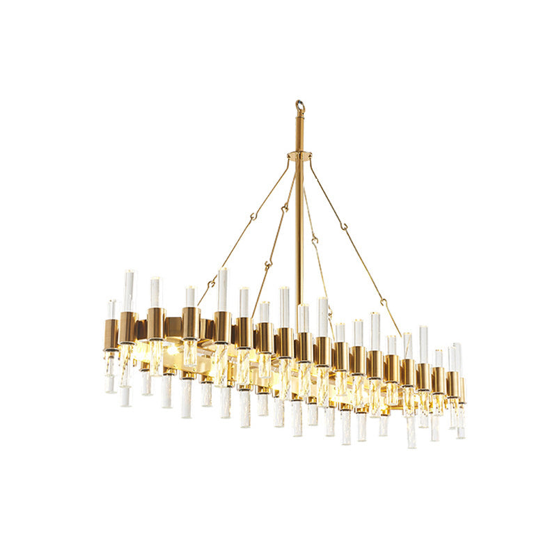 Modern Gold Crystal Loop Chandelier Pendant Light