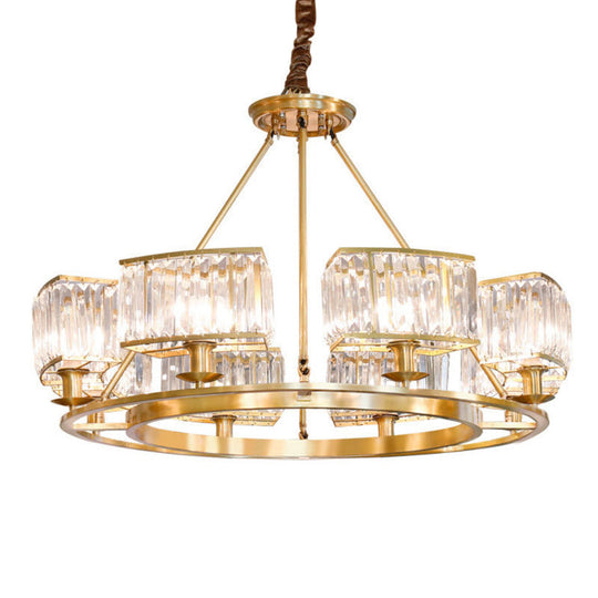Minimalist Gold K9 Crystal Chandelier Pendant Light For Dining Room 8 /