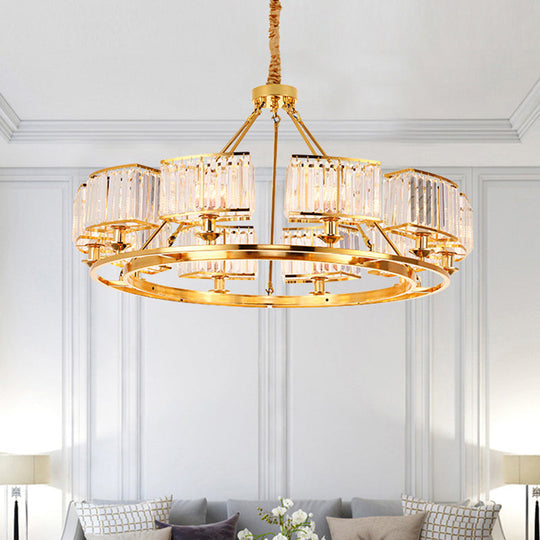 Minimalist Gold K9 Crystal Chandelier Pendant Light For Dining Room 10 /