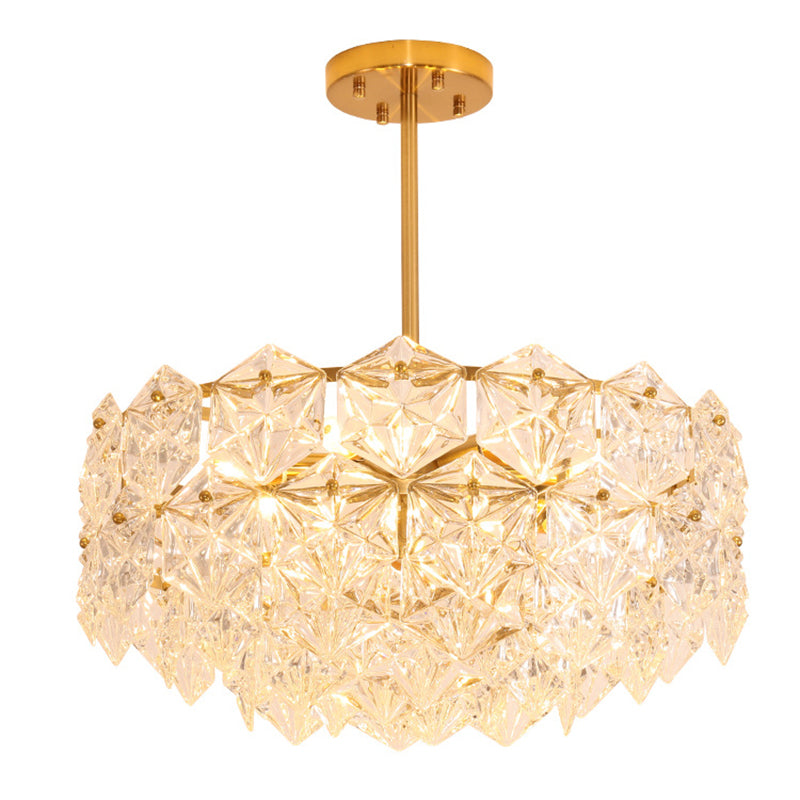 Modern Gold K9 Crystal Snowflake Chandelier Pendant Light 12 /