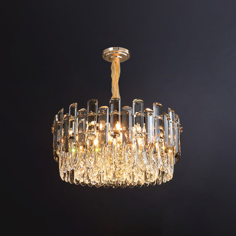 Clear Crystal Multi-Tiered Living Room Chandelier Pendant Light - Simplicity Perfected / 19.5