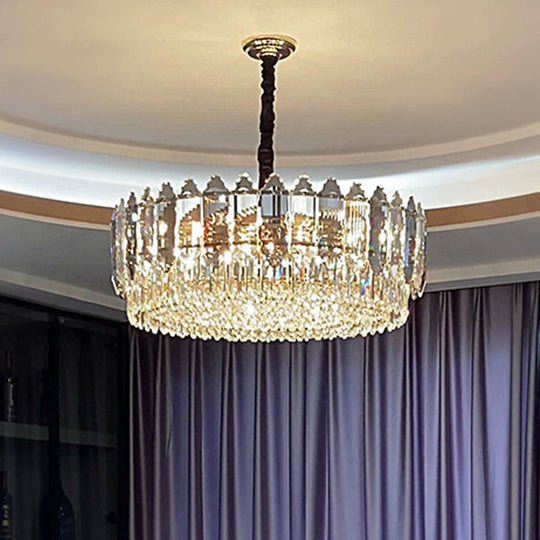 Postmodern K9 Crystal Ceiling Chandelier Light Fixture - Clear