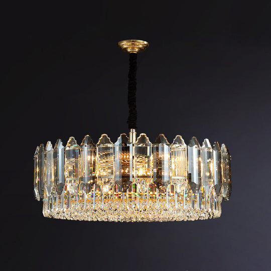 Modern Clear Crystal Ceiling Chandelier For Living Room / 29.5