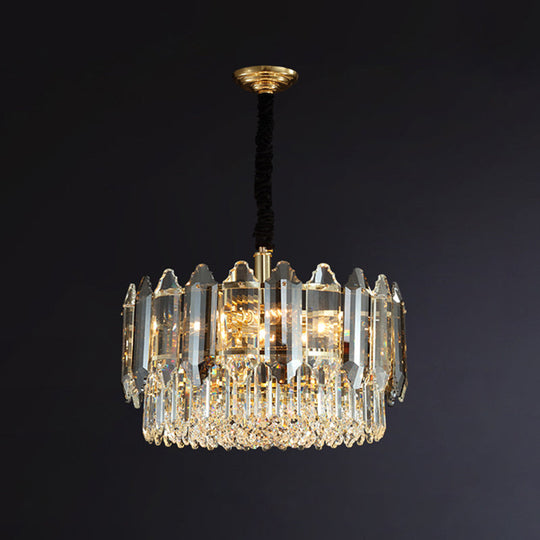 Postmodern K9 Crystal Ceiling Chandelier Light Fixture - Clear