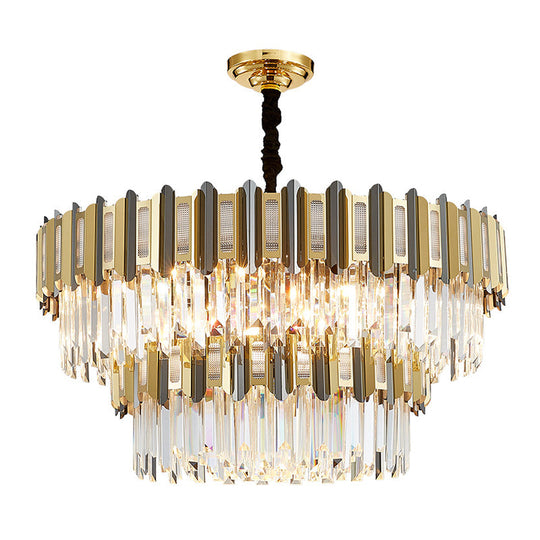 Gold Crystal Pendant Chandelier - Elegant Simplicity For Living Room