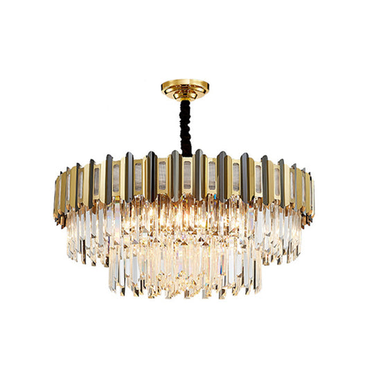 Gold Crystal Pendant Chandelier - Elegant Simplicity For Living Room
