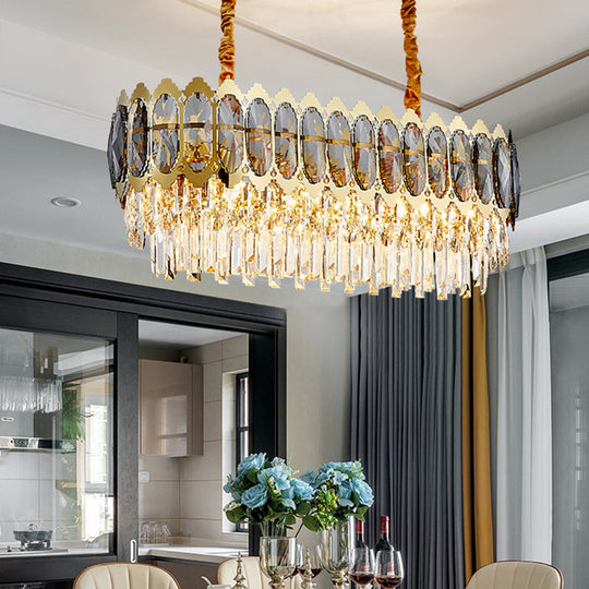 Stunning Faceted Crystal Pendant Light Gold | Minimalist Multi-Tiered Design Perfect For Living
