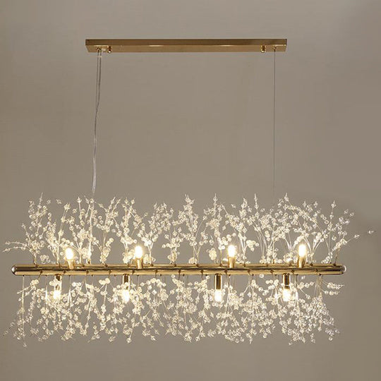 Dandelion Crystal Orb Ceiling Chandelier - Modern Light Fixture For Living Room 12 / Gold Linear