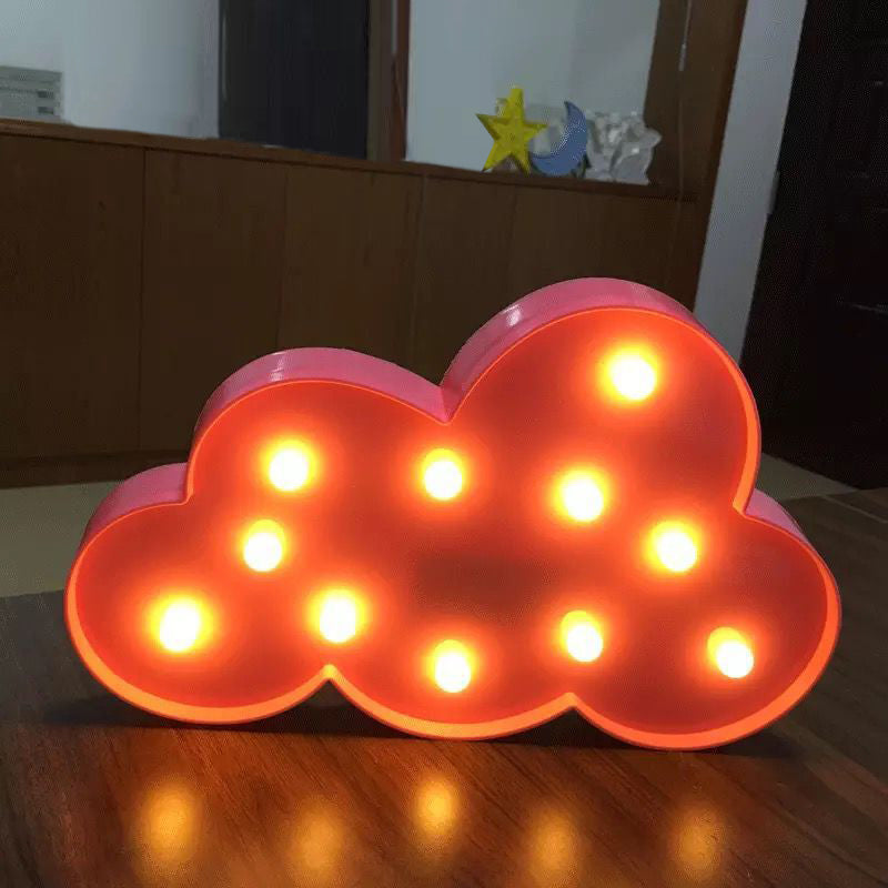 Cloud Shaped Led Nightstand Lamp For Kids Bedroom - Battery Powered Plastic Lighting