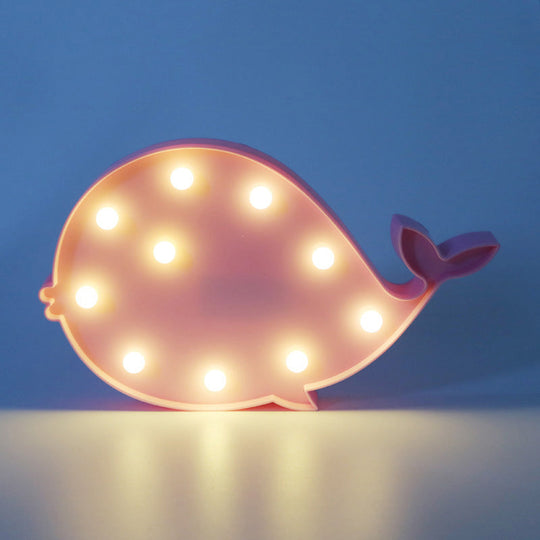 Dolphin Battery Nightstand Lamp - Decorative Led Table Light For Kids Bedroom Pink /
