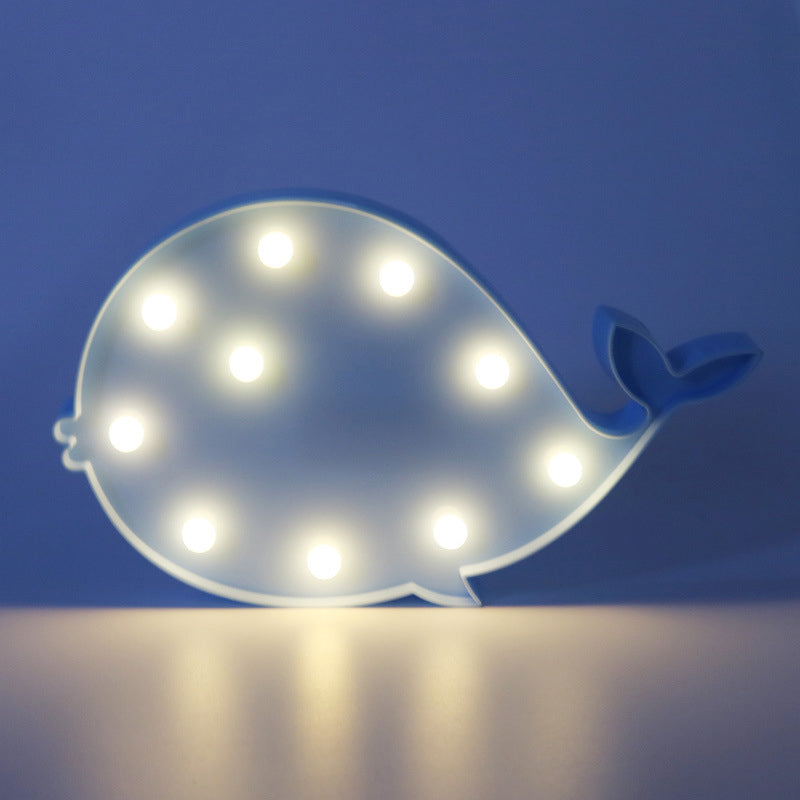 Dolphin Battery Nightstand Lamp - Decorative Led Table Light For Kids Bedroom Blue /