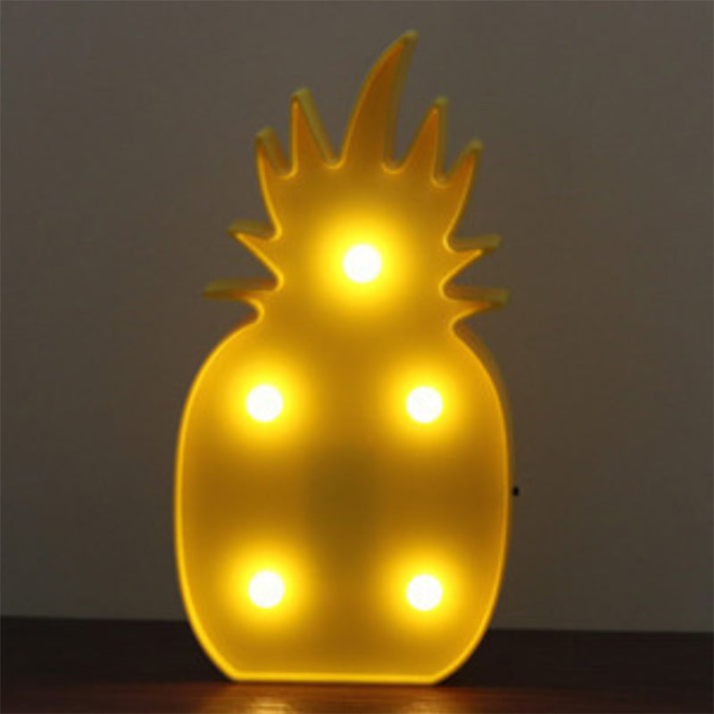 Cartoon Kids Led Table Lamp - Plasric Art Decor Battery Powered Nightstand Lighting Yellow /