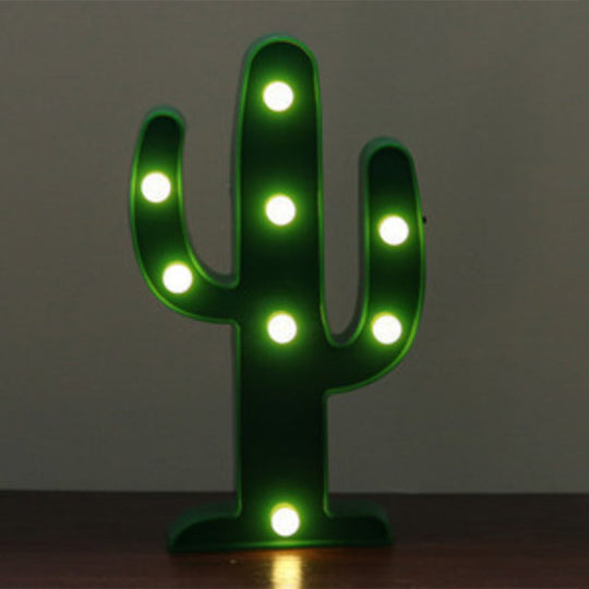 Cartoon Kids Led Table Lamp - Plasric Art Decor Battery Powered Nightstand Lighting Green /
