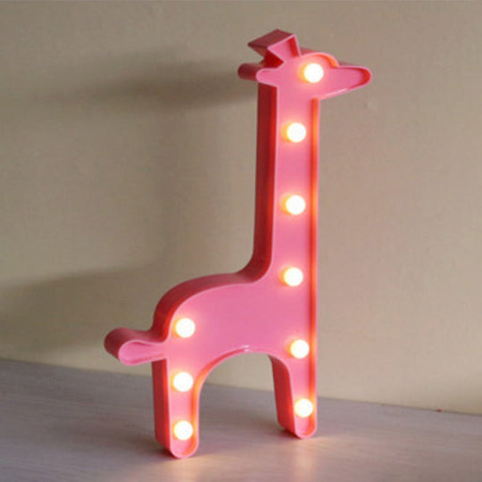 Cartoon Shaped Kids Led Bedside Lamp - Battery-Powered Nightstand Lighting Pink / Battery