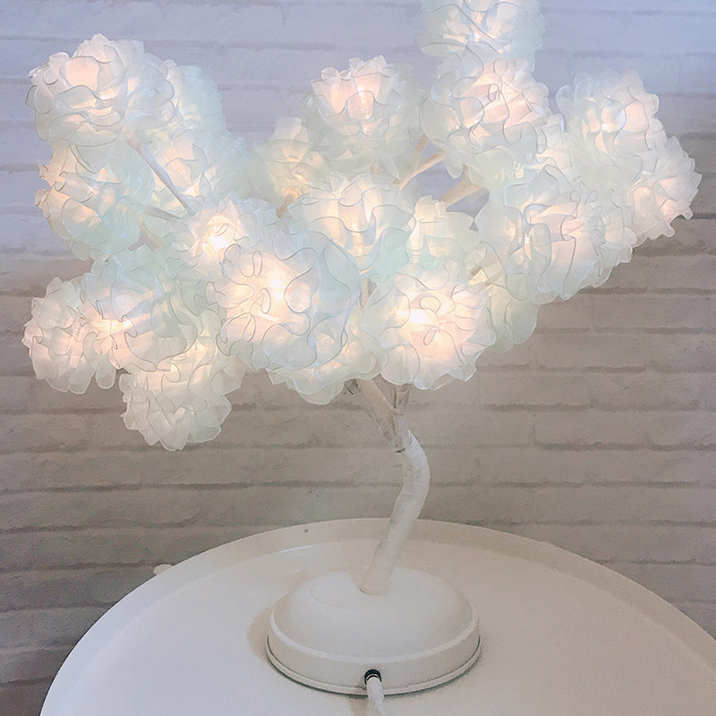 Tree Usb Table Lamp: Kid-Friendly Plastic Nightstand Led Light Blue / Rechargeable