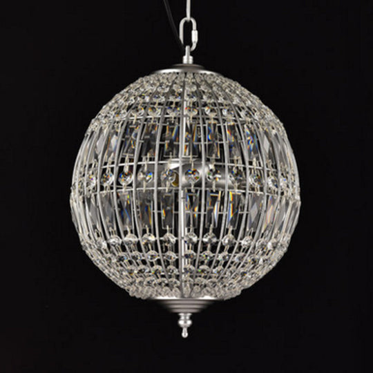 Classic Clear Crystal Sphere Pendant Chandelier For Dining Room Down Lighting