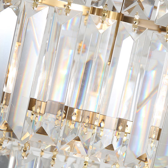 Prismatic Crystal Pendant Light - Modern Brass Hanging Ceiling Lamp For Living Room (1-Light)