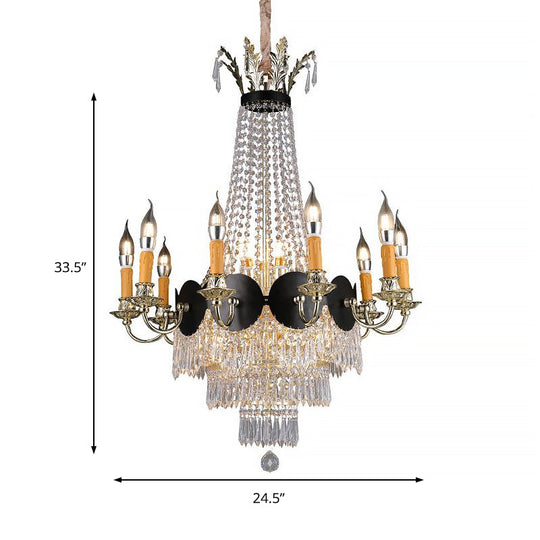 Contemporary Crystal Candelabra Chandelier - 14 Lights Gold - Dining Room Lighting
