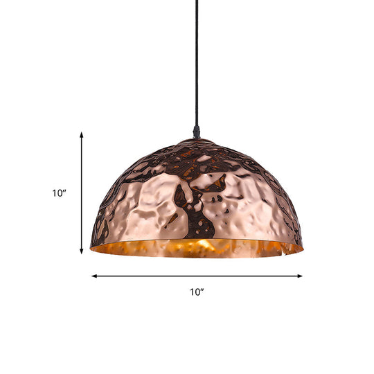 Rose Gold Dining Room Pendant Lighting: Classic 1-Light Ceiling Fixture With Metal Shade 10/16 Wide