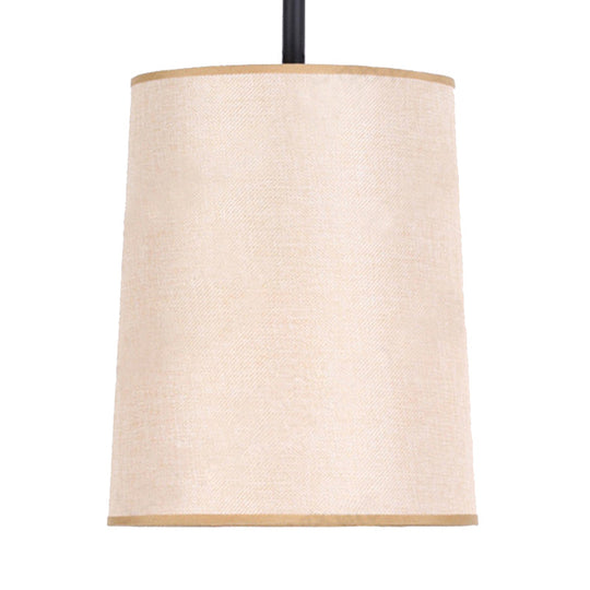 Classic White Fabric Cylinder Led Pendant Light - Bedroom Hanging Lamp