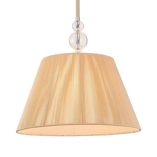 Classic Tan Drum Pendant Light Fixture For Corridors - 1 Hanging Lamp
