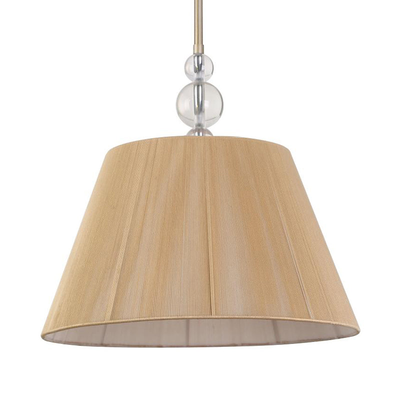 Classic Tan Drum Pendant Light Fixture For Corridors - 1 Hanging Lamp
