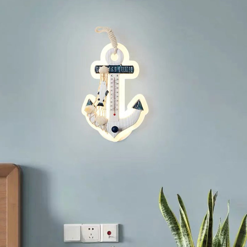 Kids Led Wall Light Fixture With White Shade For Kindergarten And Play Areas / C