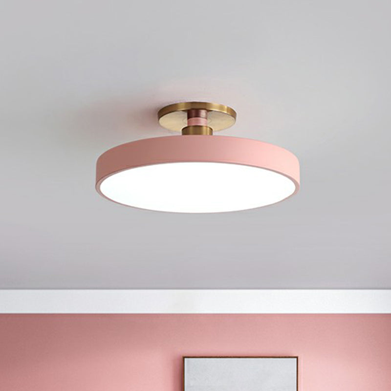 Nordic Style Led Flush Mount Ceiling Light Pink / 12