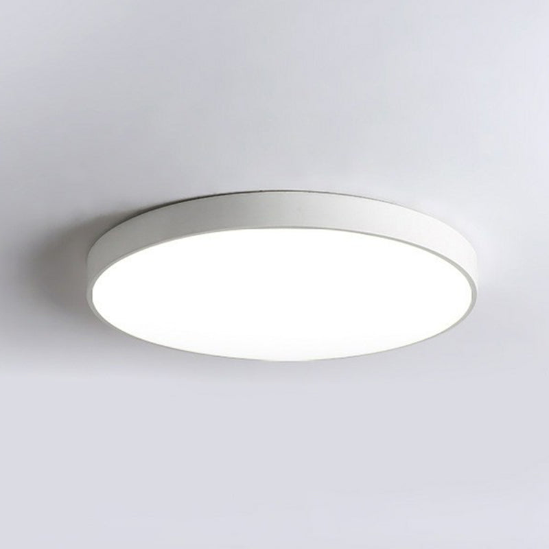Modern Nordic Style Metallic Led Flush Mount Ceiling Light For Bedrooms - Extra-Thin Round Design
