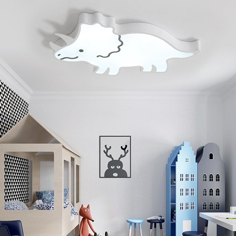 Roaring Fun: Dinosaur Design LED Flush Pendant Light for Kids' Rooms
