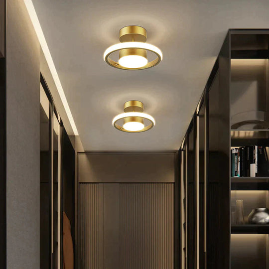 Led Ceiling Lamp With Copper Corridor