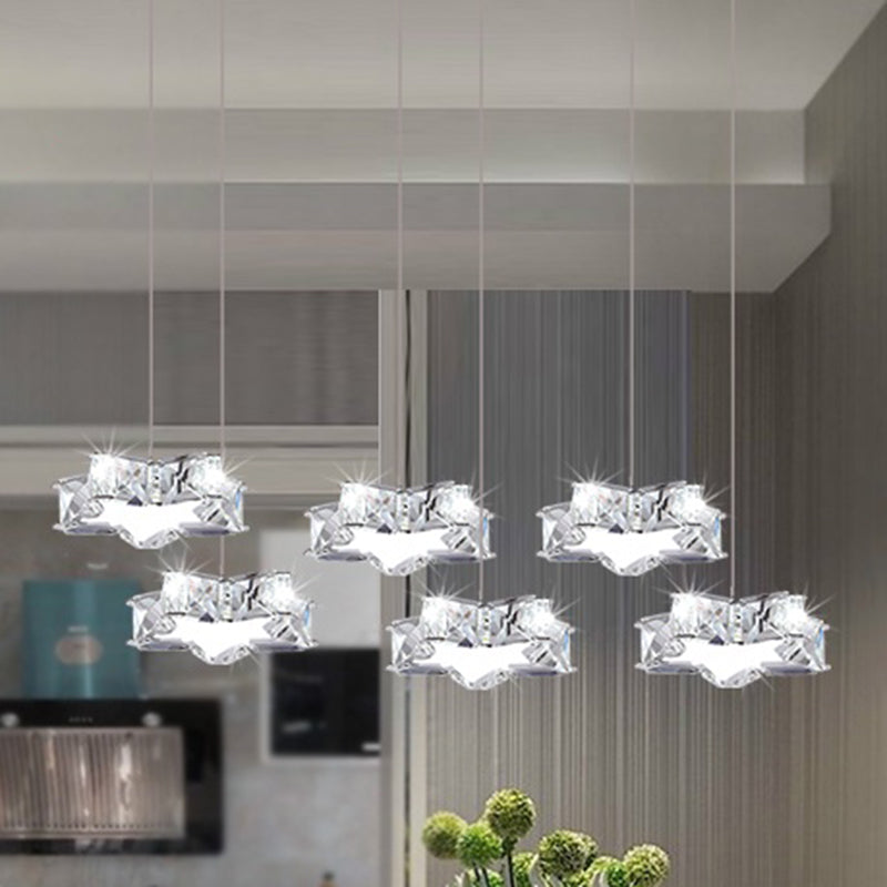 K9 Crystal Star LED Ceiling Light - Minimalist Stainless-Steel Pendant