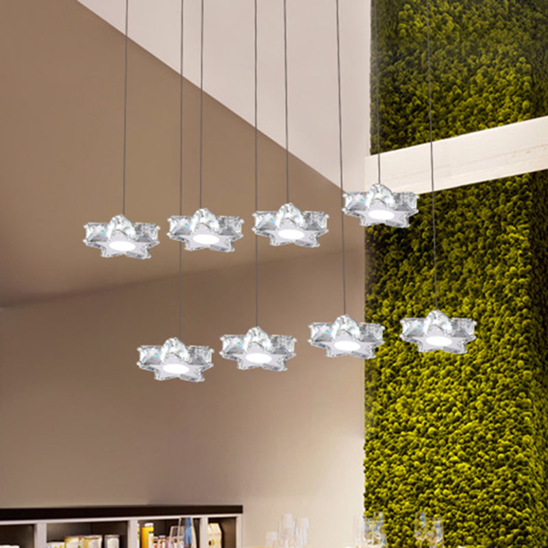 K9 Crystal Star LED Ceiling Light - Minimalist Stainless-Steel Pendant
